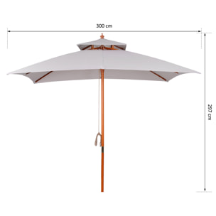 Sombrilla Dos Niveles de Poliá©ster 3x3m Gris Claro