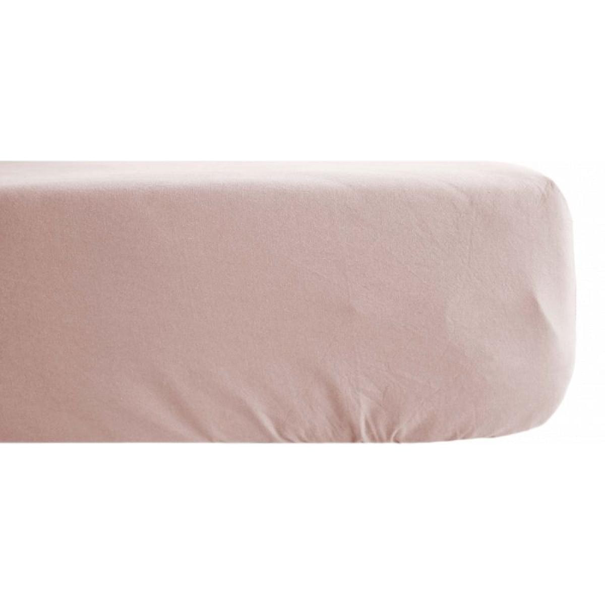 Drap housse Palace pur coton teint lavé 63 fils/cm² Vent du sud - Palace Rose