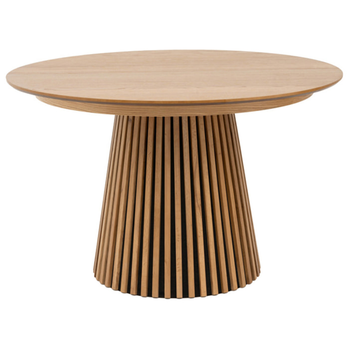 Freya - table à manger ronde extensible - bois - 4 à 8 personnes - Bois