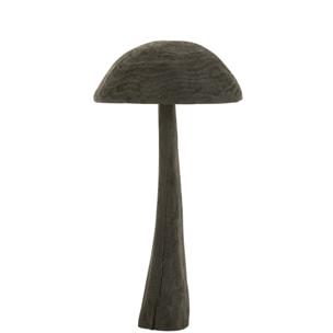 J-Line Champignon En Bois Noir Large