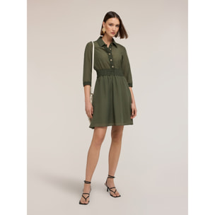 Motivi - Vestito chemisier in creponne misto lyocell - Verde militare