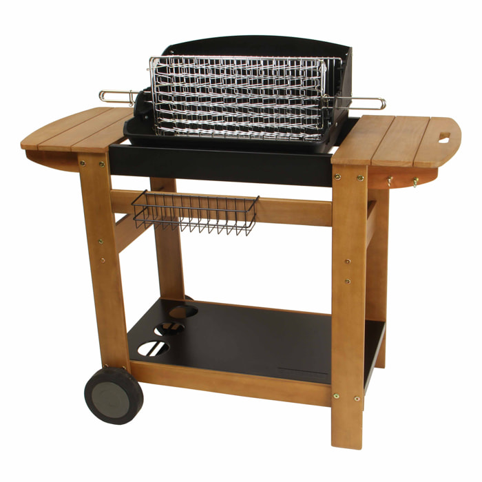 Barbecue au charbon + chariot bois, SENLIS