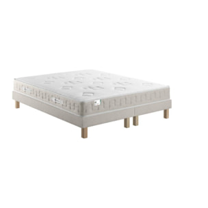 Ensemble Suite Deauville 2 x 90 x 200cm, ferme, ressorts, 2 sommiers à lattes