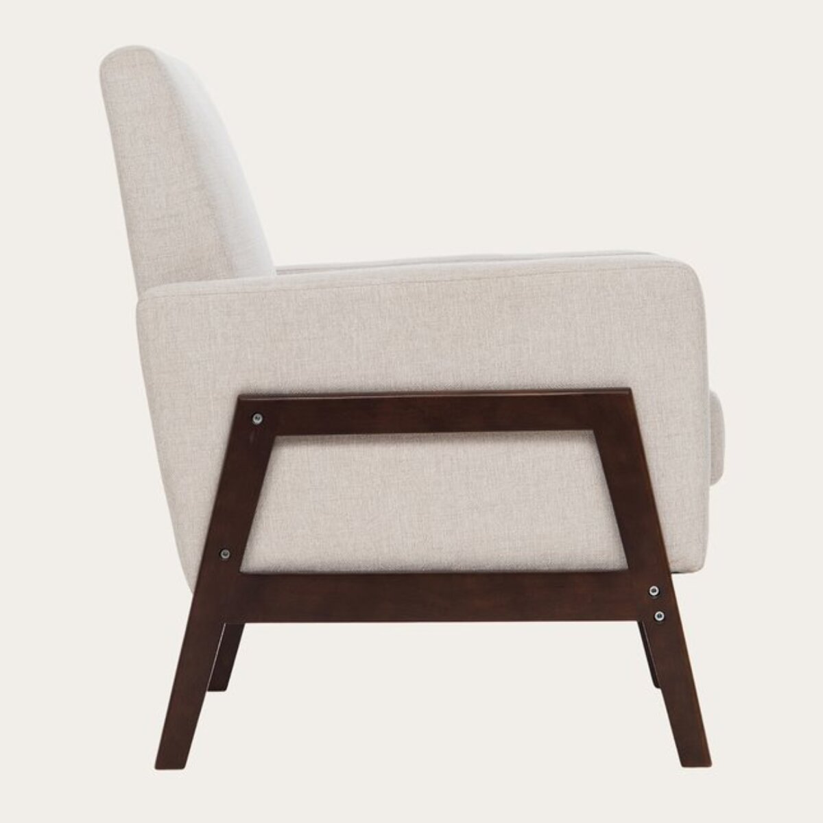 Fauteuil Arlene -bois massif dhévéa et revêtement-couleur noyer 75 x 85 x 75 cm