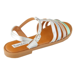 Sandali bassi con fasce multicolore