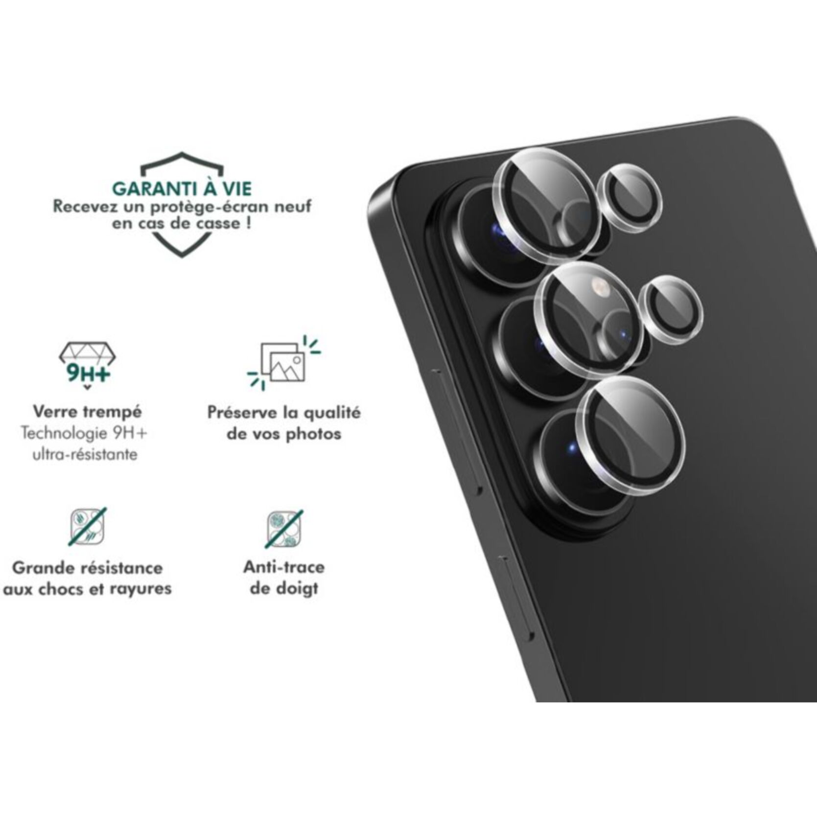 Protège écran FORCE GLASS objectif transparent x5 S26 Ultra