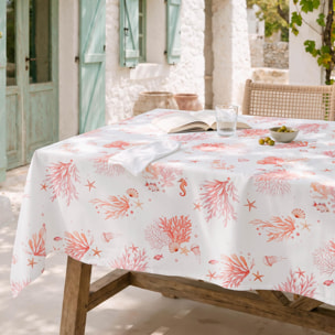 Nappe anti-taches AMALFI CORAIL - en 100 % coton