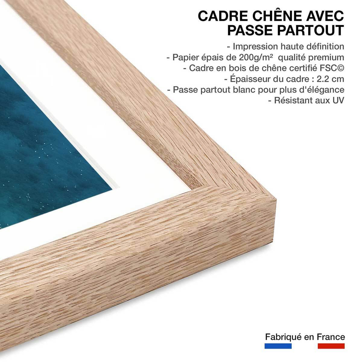 Poster plage du zante les cyclades Affiche sous cadre bois