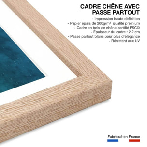 Poster plage du zante les cyclades Affiche sous cadre bois