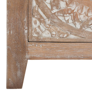 Mesita de noche en madera tallada con un tamano compacto |L. 40 x D. 35 x H. 44,5 cm
