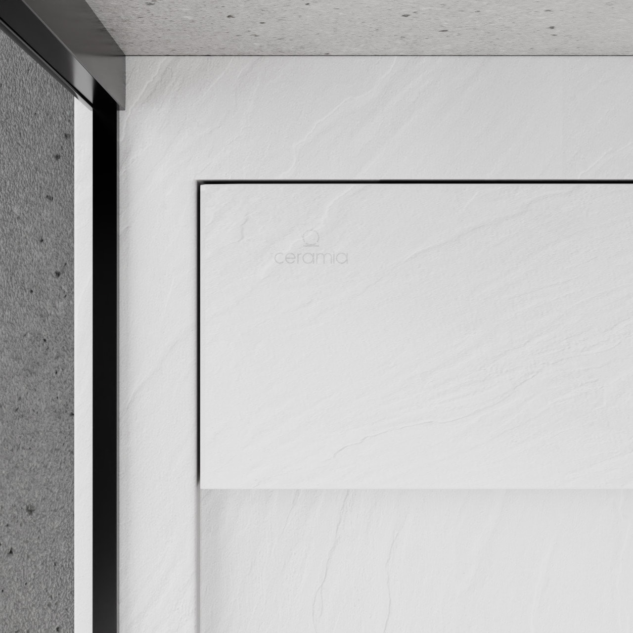Porte coulissante 90x90 + receveur blanc avec siphon (HCB-ALD15B-9090)