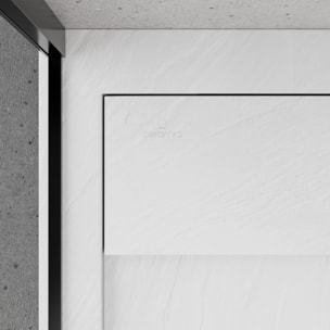 Porte coulissante 90x90 + receveur blanc avec siphon (HCB-ALD15B-9090)