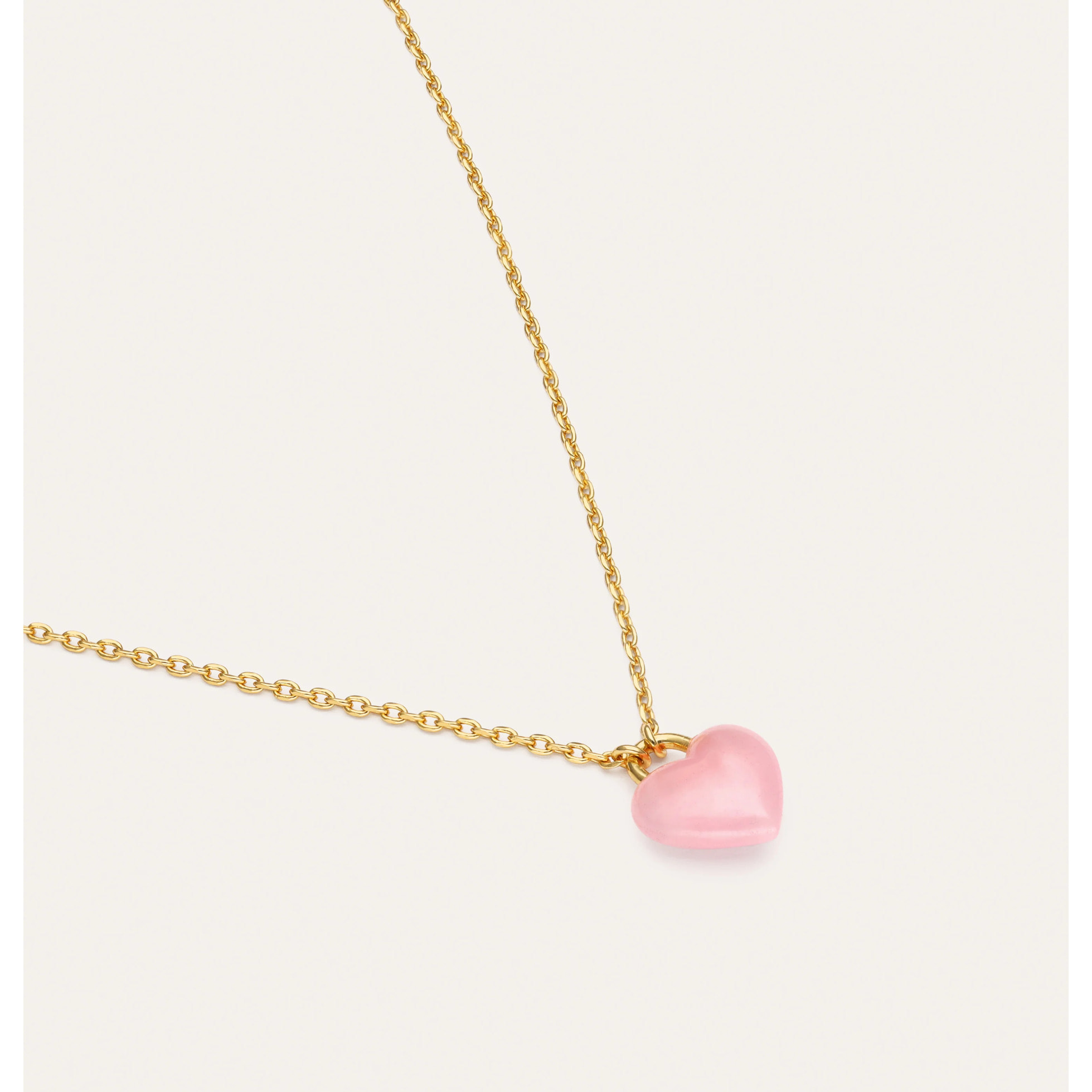 Collana Sweet Heart Pink Stone Placcato Oro