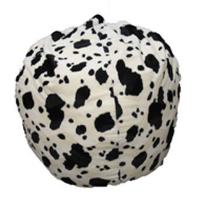 Pouf Lorenza, Poltrona multiuso, Poltroncina sacco, Pouf poggiapiedi, Made in Italy, 80x80 h120 cm, Nero e Bianco, Fantasia a macchie