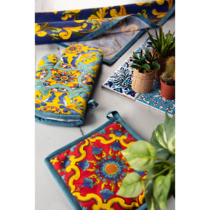 Set Torchon, Manique et Gant de Cuisine Excelsa – Trinacria, Coton Multicolore