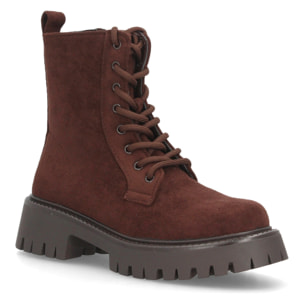 Botines militares con suela track para mujer