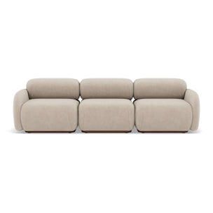 Penelope - canapé droit modulable 3 places en velours texturé - Beige