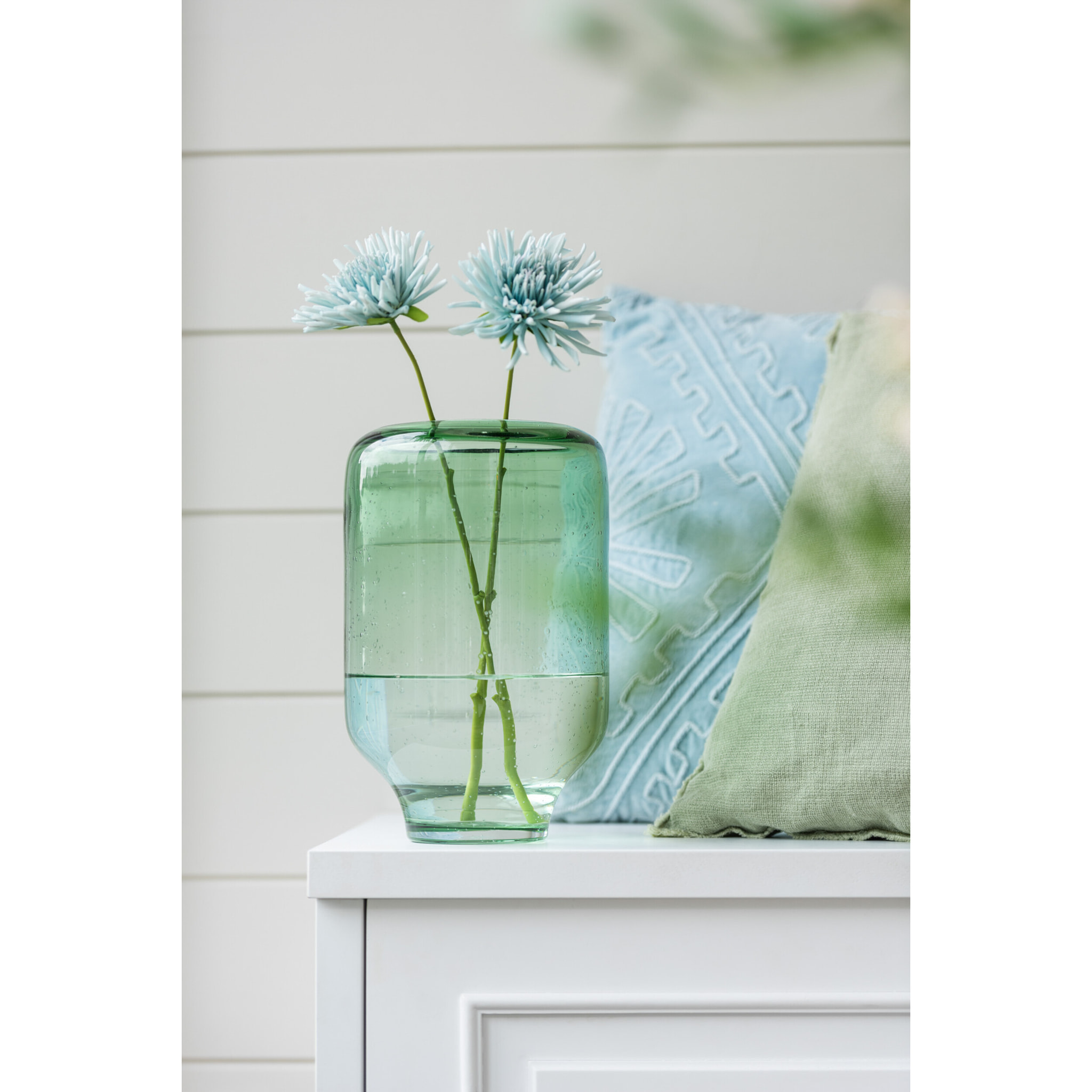 J-Line vase Nora Rond Sur Pied - verre - vert clair - small - Ø 18 cm