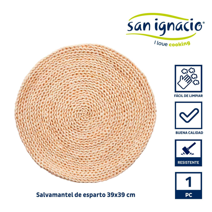 Salvamantel esparto redondo 40cm colección kinvara