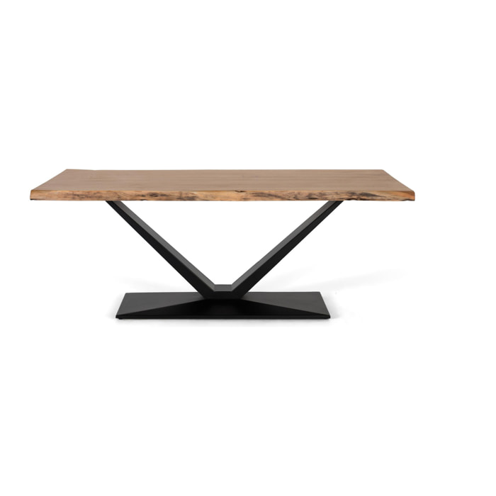 Mesas de Comedor de Madera Maciza de Acacia 200 Cm Estilo Industrial Moderno