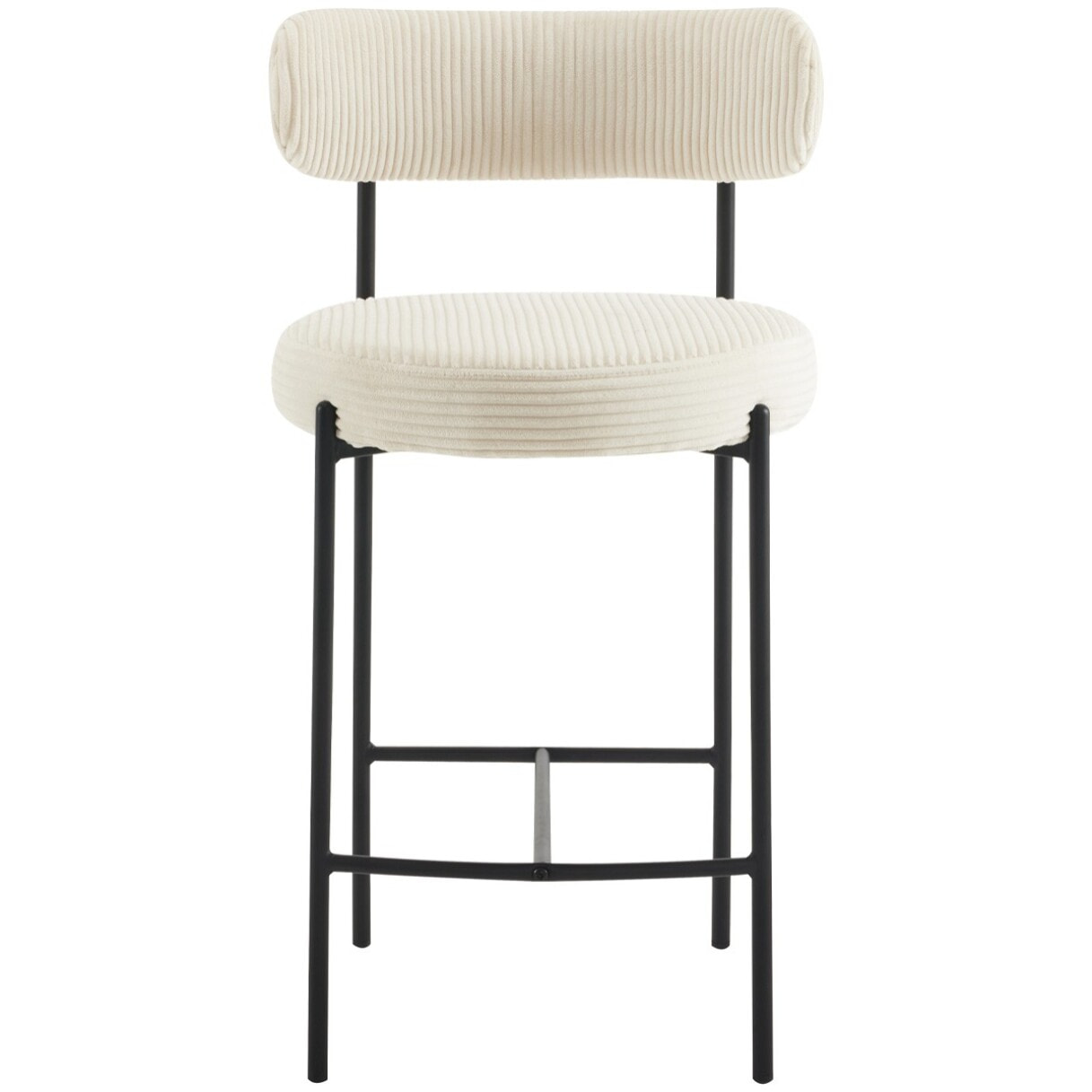 Lot de 2 tabourets de bar en velours côtelé - EVORA