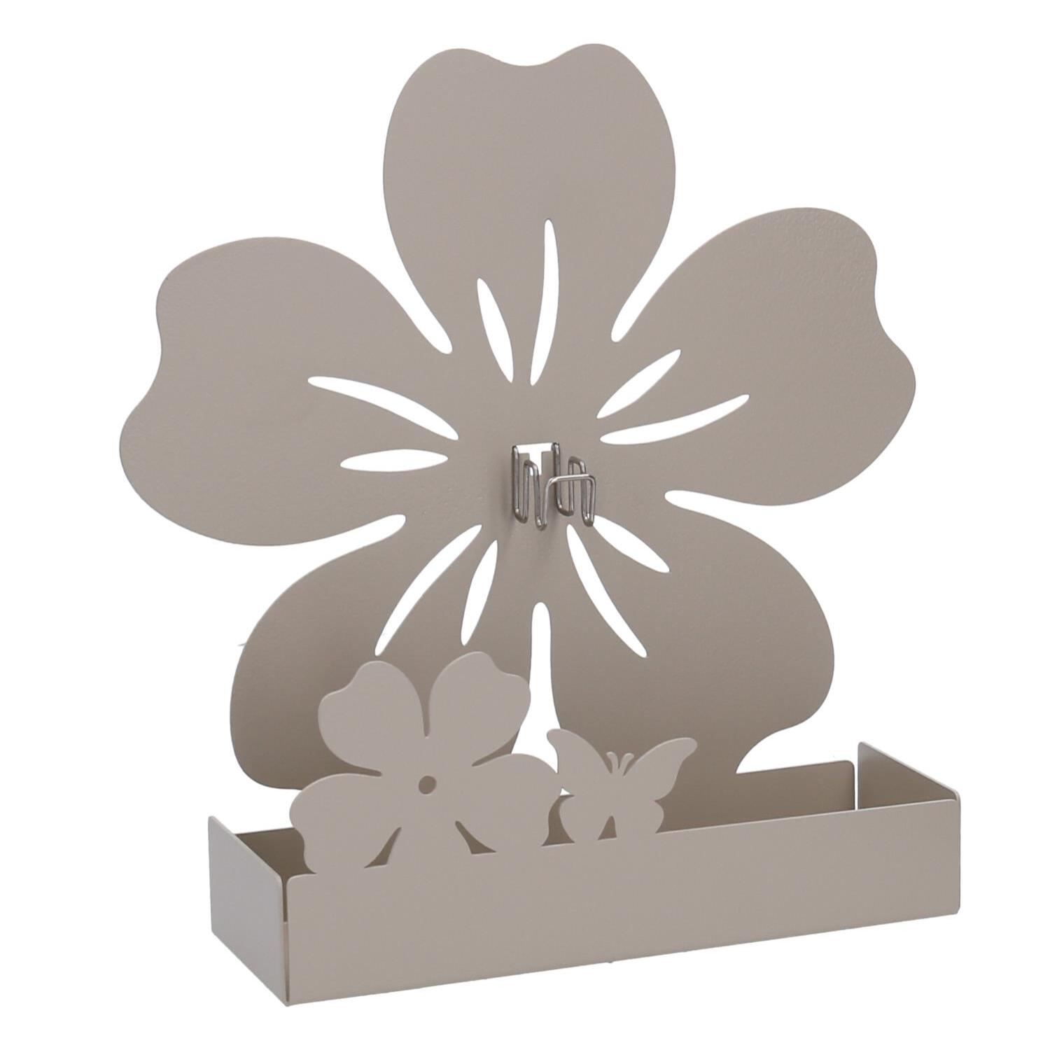 Portazampirone in metallo fiore tortora cm17x5h17,5