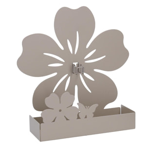 Portazampirone in metallo fiore tortora cm17x5h17,5