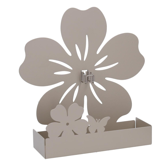 Portazampirone in metallo fiore tortora cm17x5h17,5