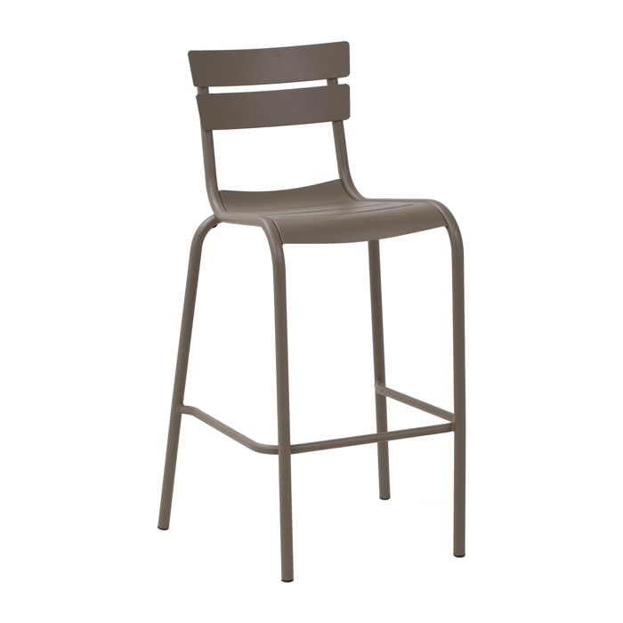 Set 2 sgabelli impilabili in metallo colore beige