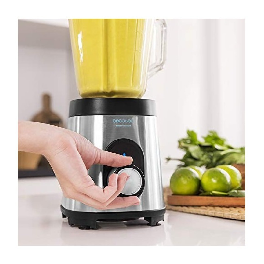 Cecotec Batidora de vaso Power Black Titanium 1800MAX Inox