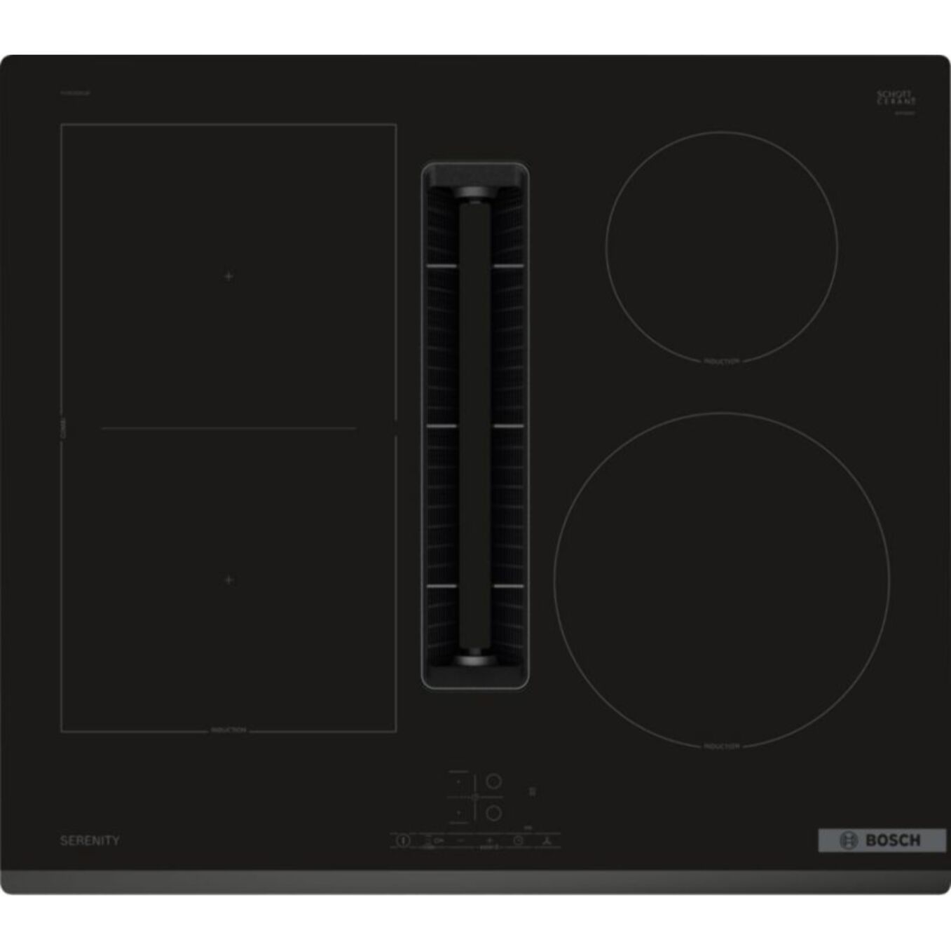 Plaque induction aspirante BOSCH PVS63SB16F, SERINITY, CombiZone