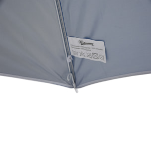 Sombrilla de Playa con Panel Lateral Ø220x220 cm Parasol para Terraza con Apertura Manual 8 Varillas de Acero y Bolsa de Transporte para Jardín Piscina Azul