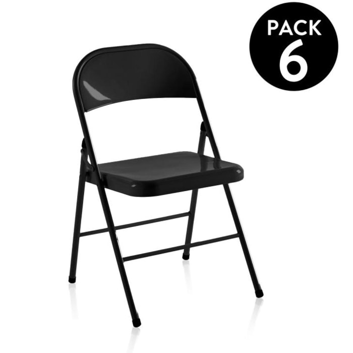 Pack 6 sillas plegables Six Negro