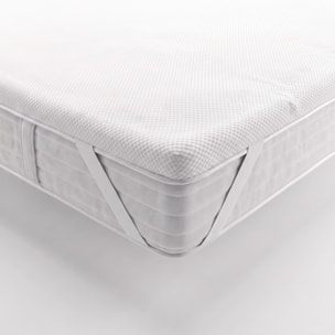 Topper Materasso in Memory Foam con Fibra d’Argento, Alto 5 cm, Traspirante e Antistatico con Elastici, Certificato OEKO-TEX, Made in Italy