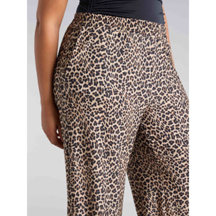 Fiorella Rubino - Pantaloni cropped stampa macula - Marrone