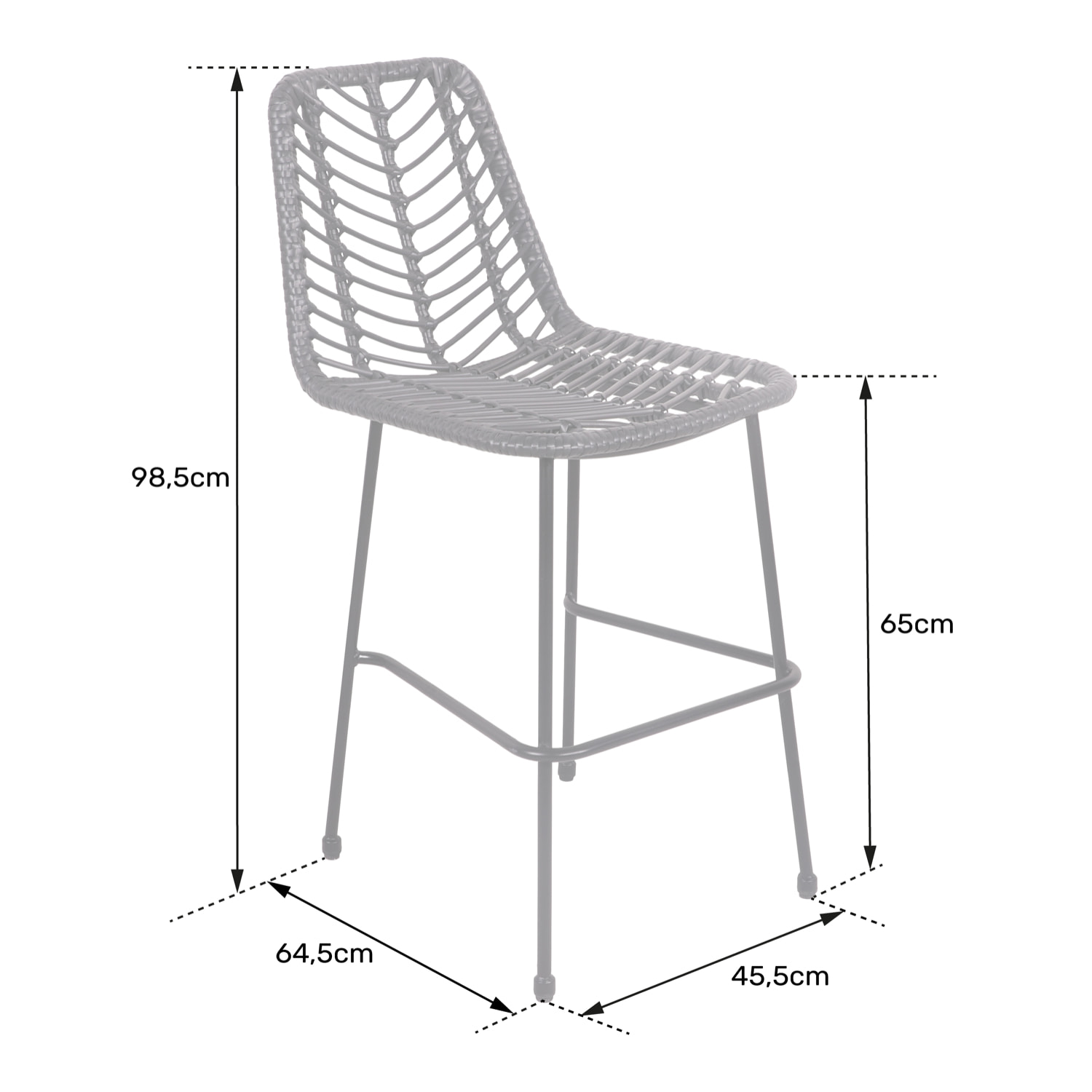 Lot de 2 tabourets de bar en rotin synthétique noirs OKA