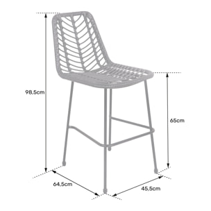 Lot de 2 tabourets de bar en rotin synthétique noirs OKA