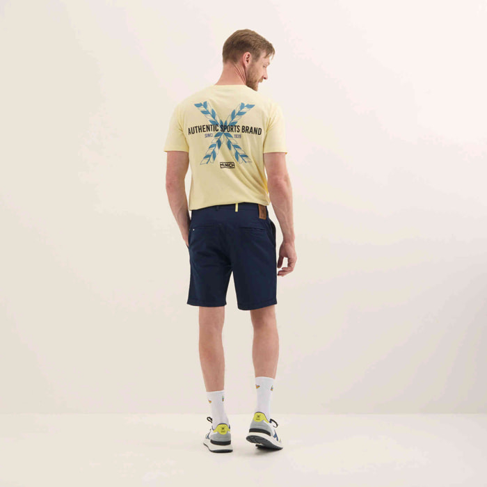Bermuda Slim Fit Sarga Algodón Elástica Azul Marino LIFESTYLE PANT CITY NAVY