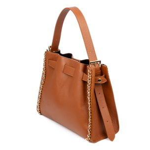 Borsa a spalla donna Barano. Vera pelle Dollaro.