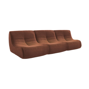 Lot de 3 fauteuils chauffeuses en bouclette texturée terracotta style contemporain 1 place