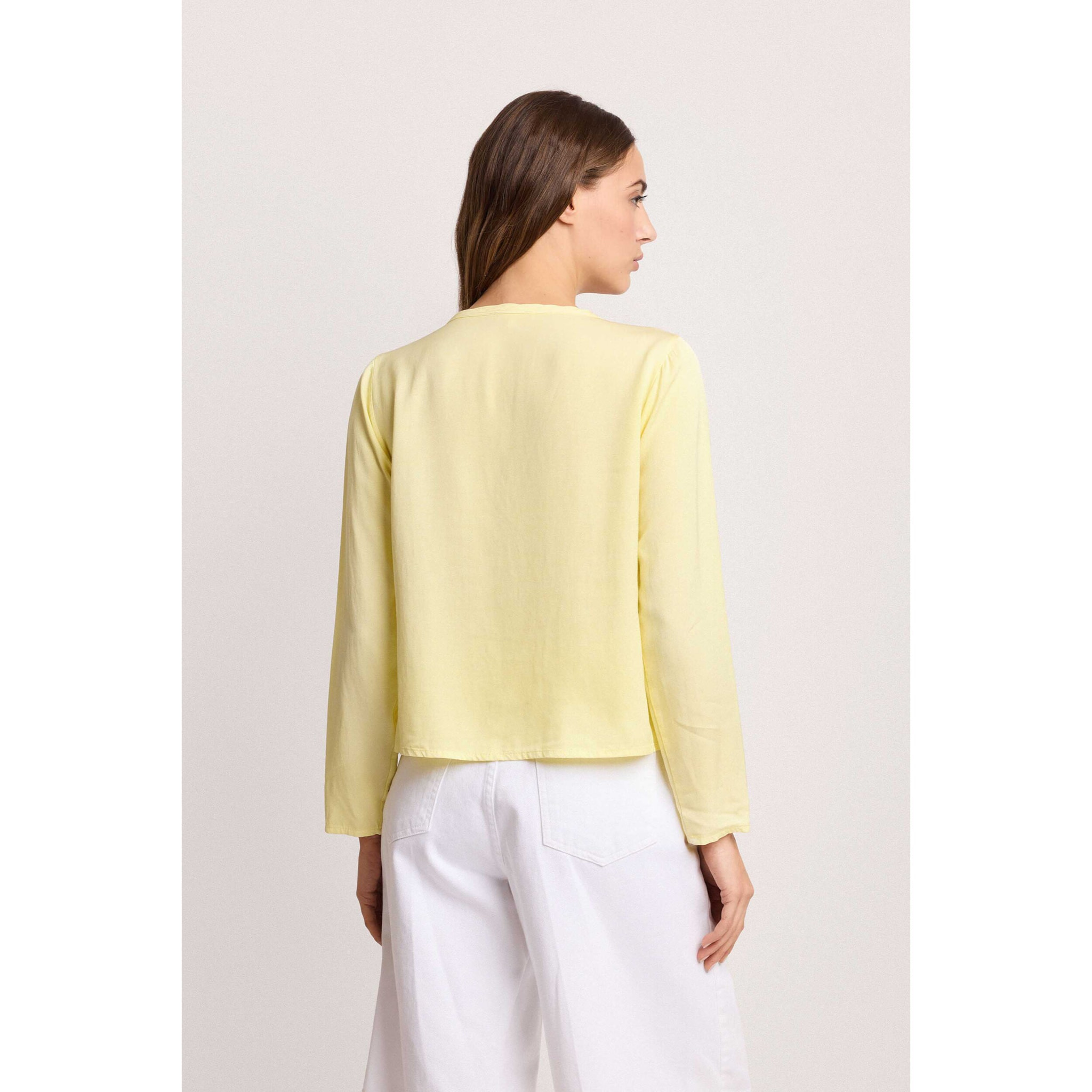 Kocca - Blusa fluida scollo a V Donna, Tinta unita, Scollo a V