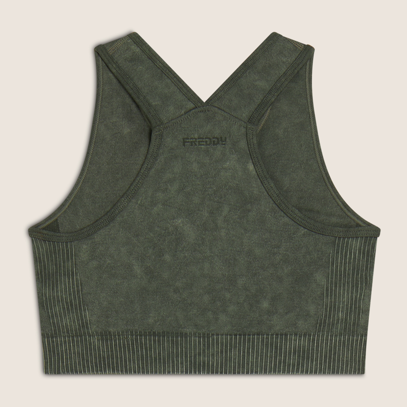 Top sportivo seamless ice wash con spalline incrociate