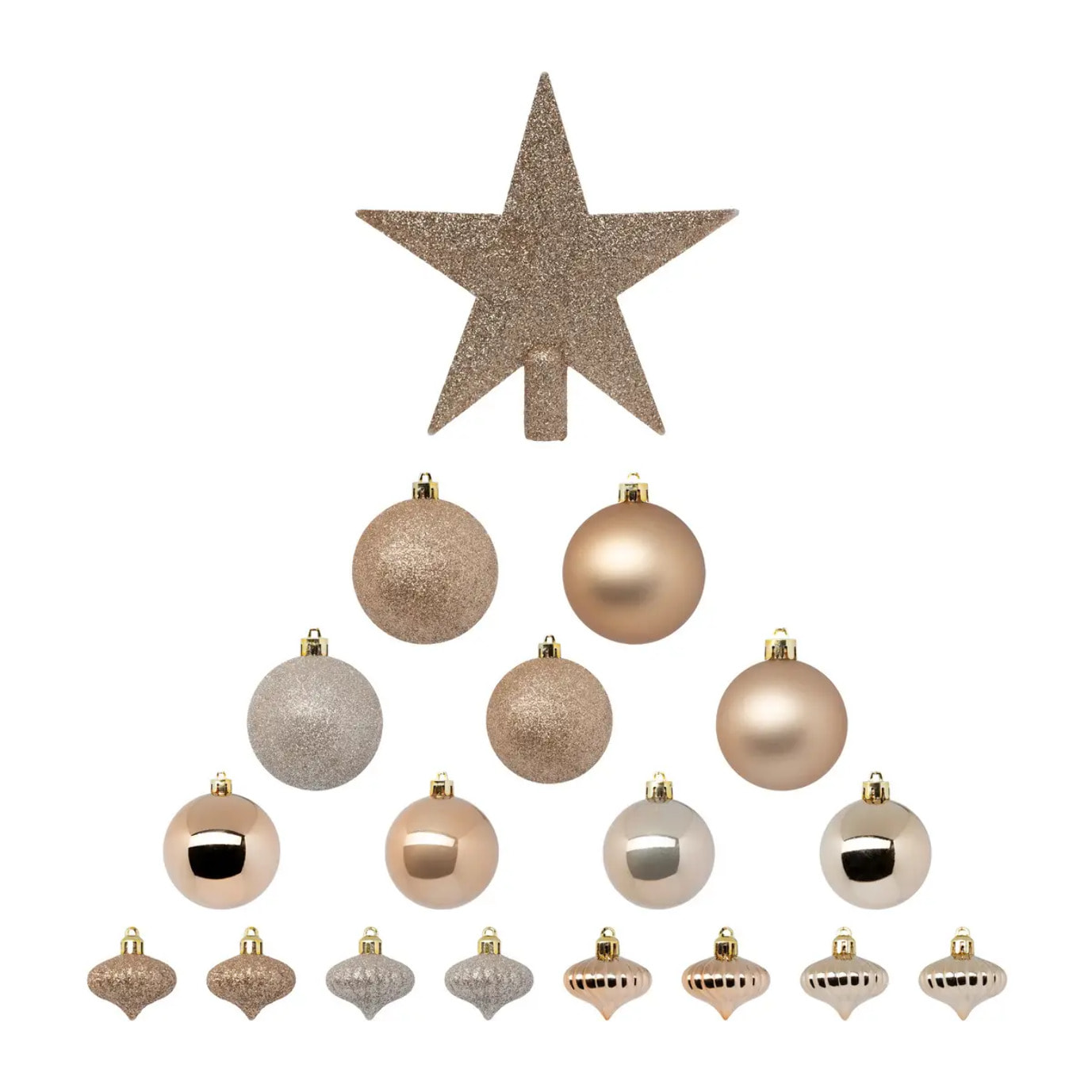 Kit de 18 Boules de Noël beige