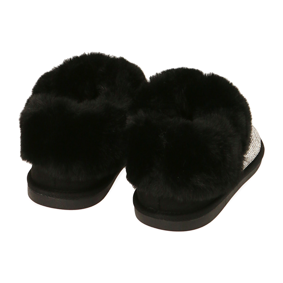 Botines negros de microfibra con pedrería