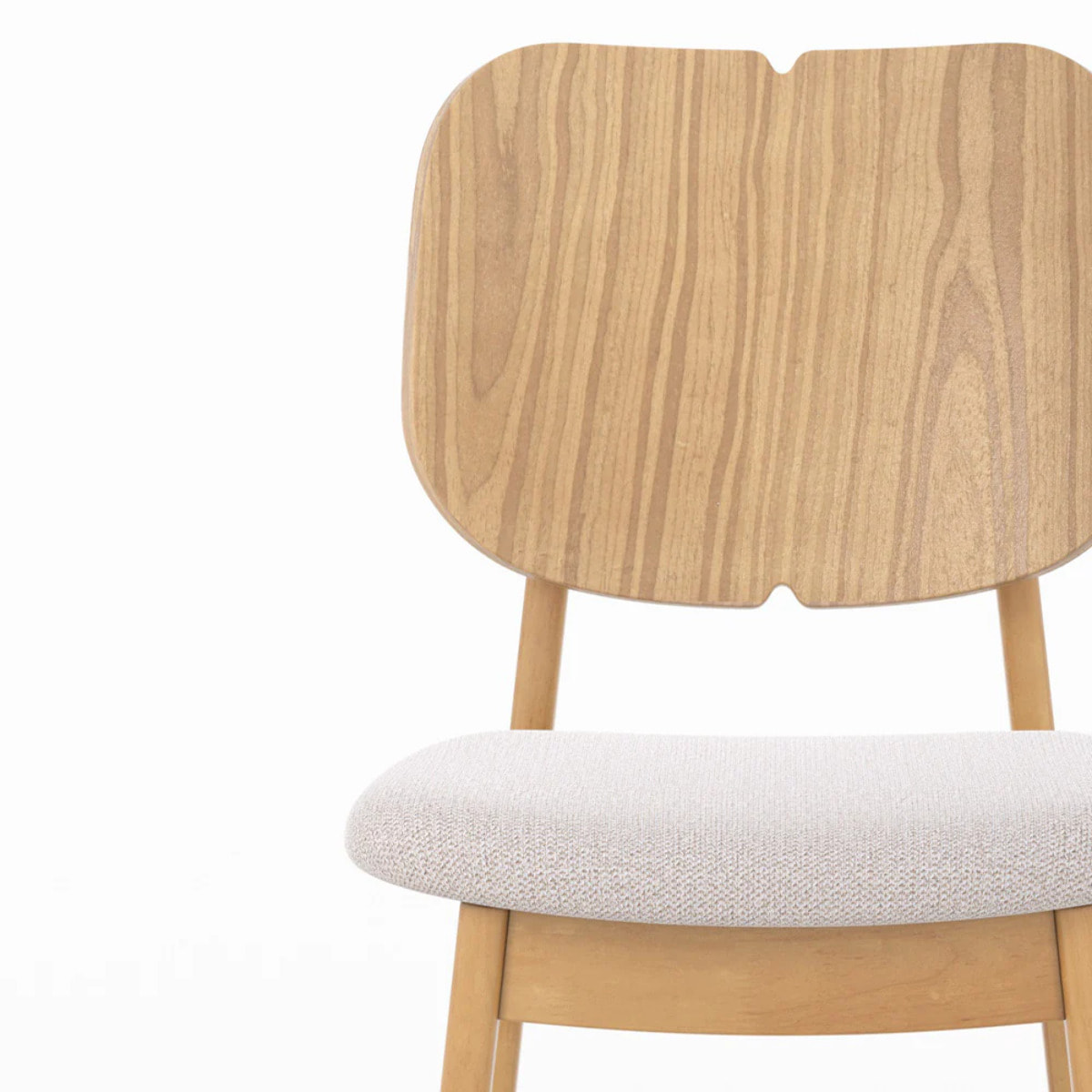 Lot de 2 chaises en bois clair et tissu beige - Clyde