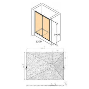 Pack : Porte coulissante 120cm + Paroi latérale 90cm + Receveur 120x90cm Blanc (Huppe2-12090WH)