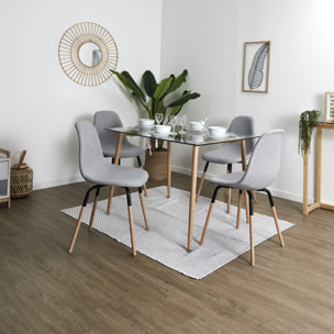Chaise Scandinave Tissu Gris Clair Phenix