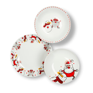 Service de table 18 pièces Excelsa - Snowman, porcelaine blanche