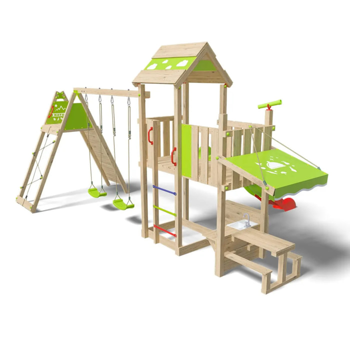 Aire de jeux bois 2,20 m SNACK XPRESSION XL - 14 enfants