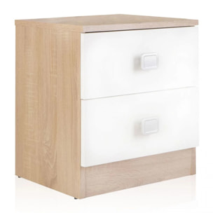 Mesita de noche Kamik Roble Nordico - Blanco